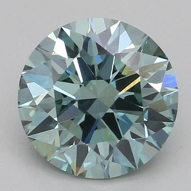 1.02 Ct. Fancy Intense Blue Green Round Lab Grown Diamond