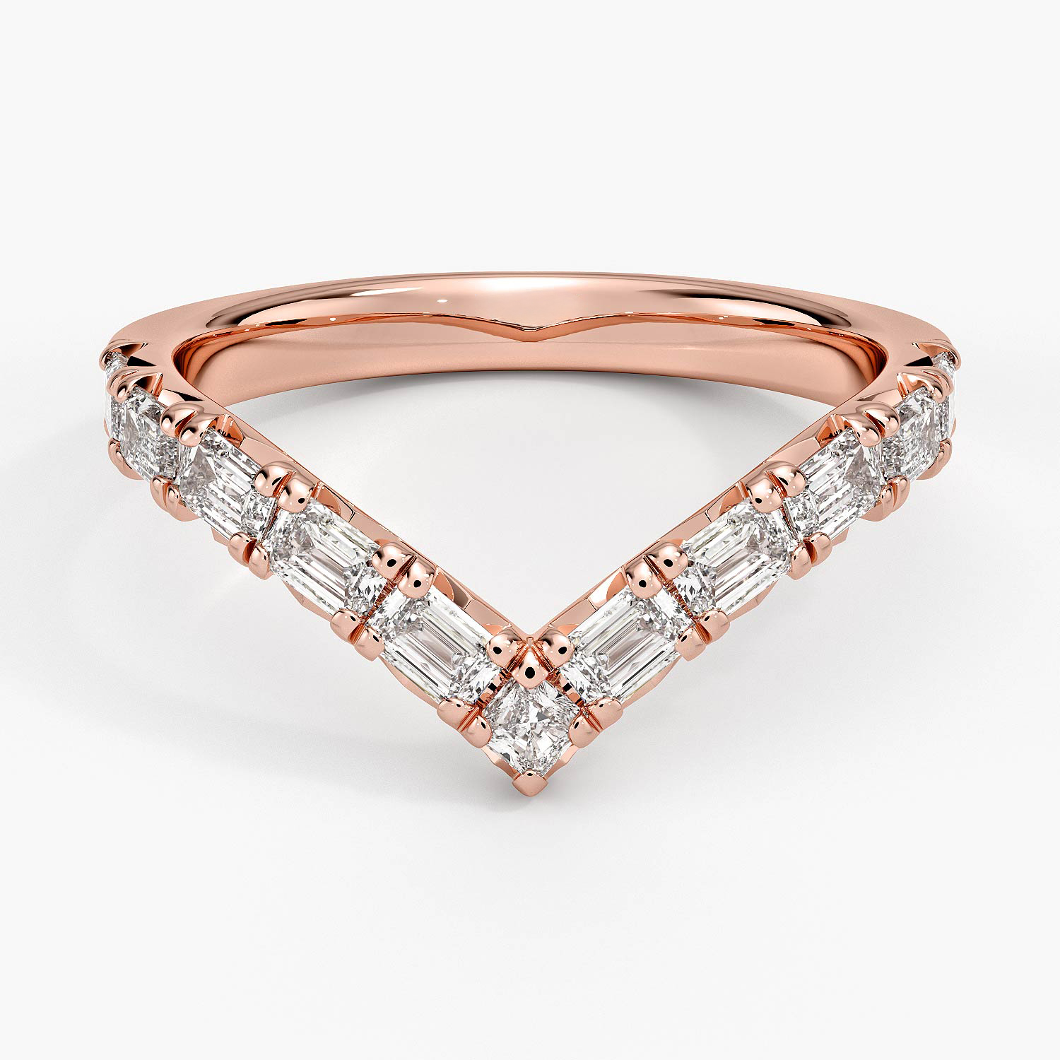 Rose gold diamond engagement ring with surprise diamond details