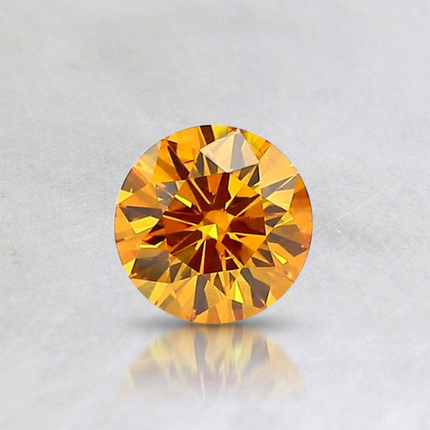 0.39 Ct. Fancy Vivid Orangy Yellow Round Lab Created Diamond