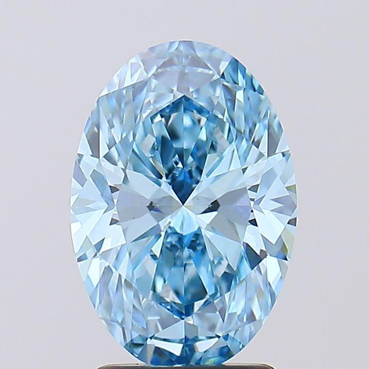 2.49 Ct. Fancy Vivid Blue Oval Lab Grown Diamond