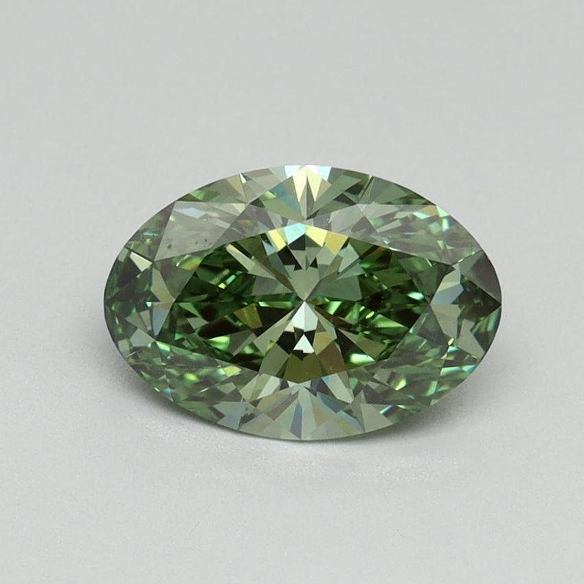 1.30 Ct. Fancy Vivid Green Oval Lab Grown Diamond