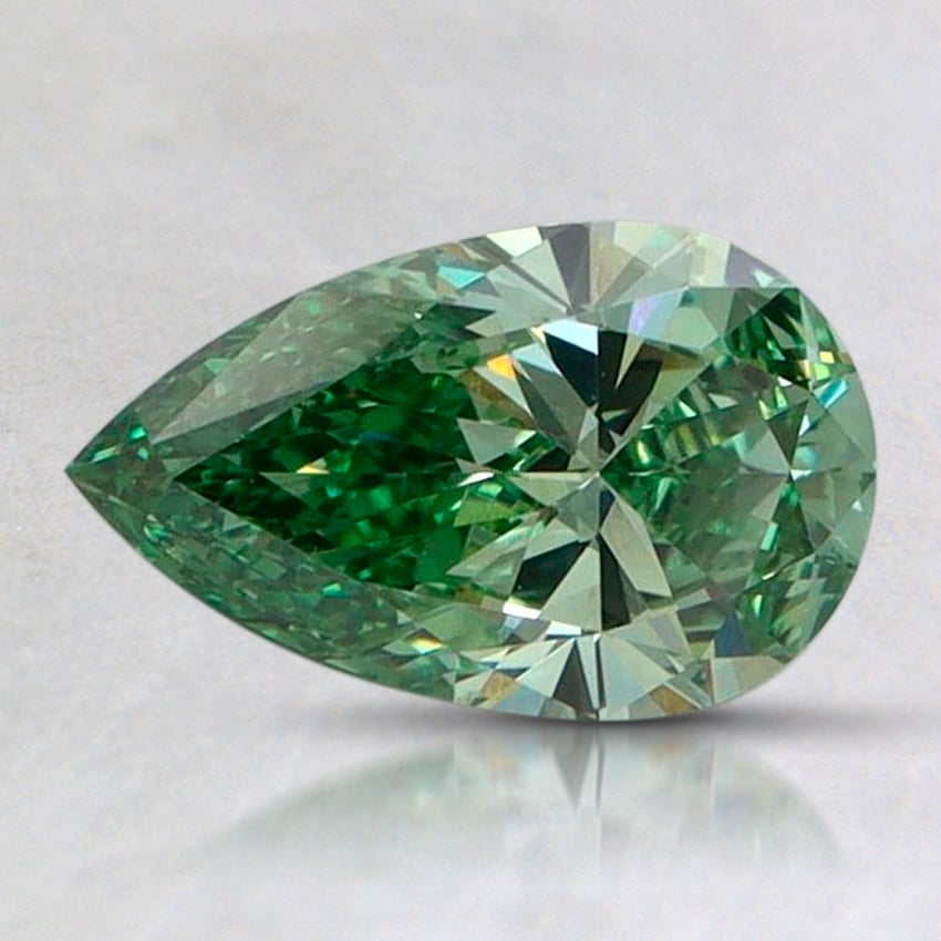0.88 Ct. Fancy Vivid Green Pear Lab Grown Diamond
