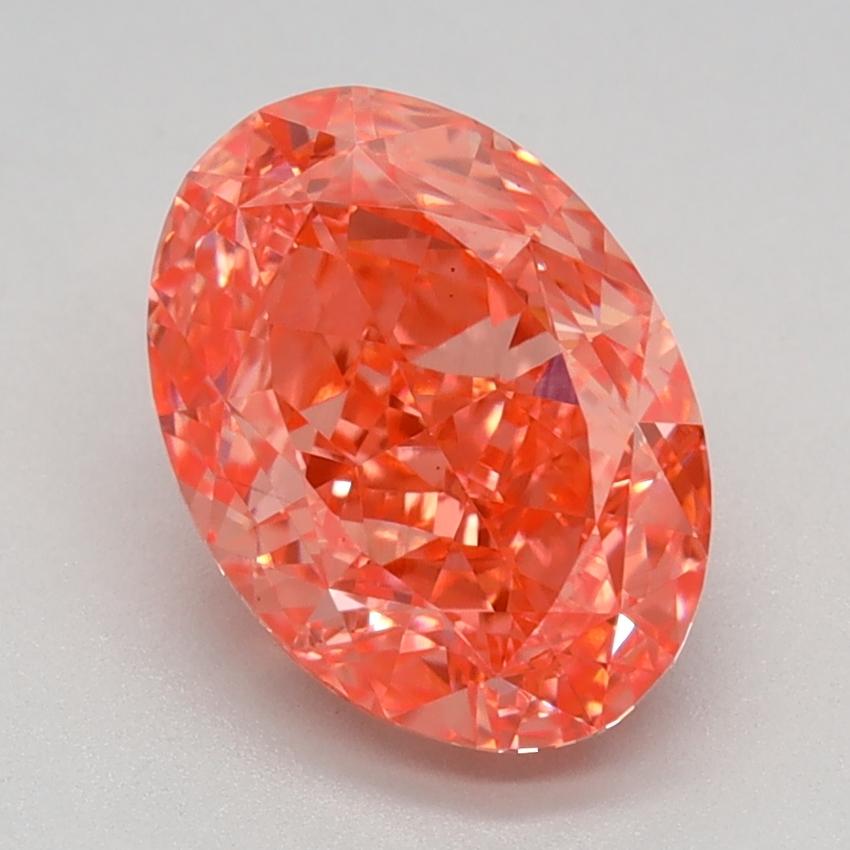2.03 Ct. Fancy Vivid Orangy Pink Oval Lab Grown Diamond