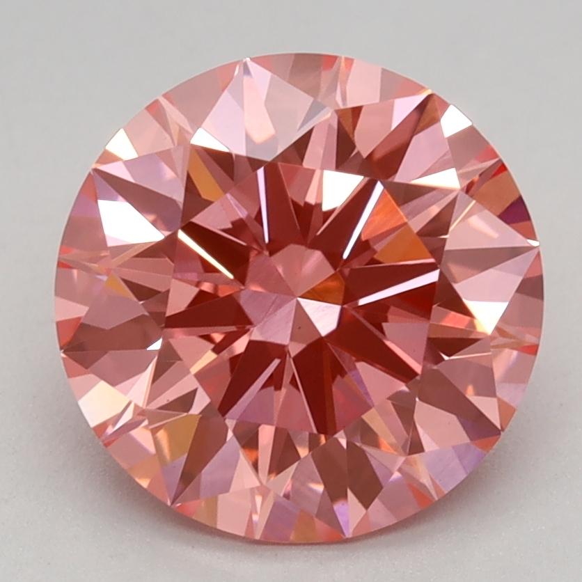 2.10 Ct. Fancy Vivid Pink Round Lab Grown Diamond