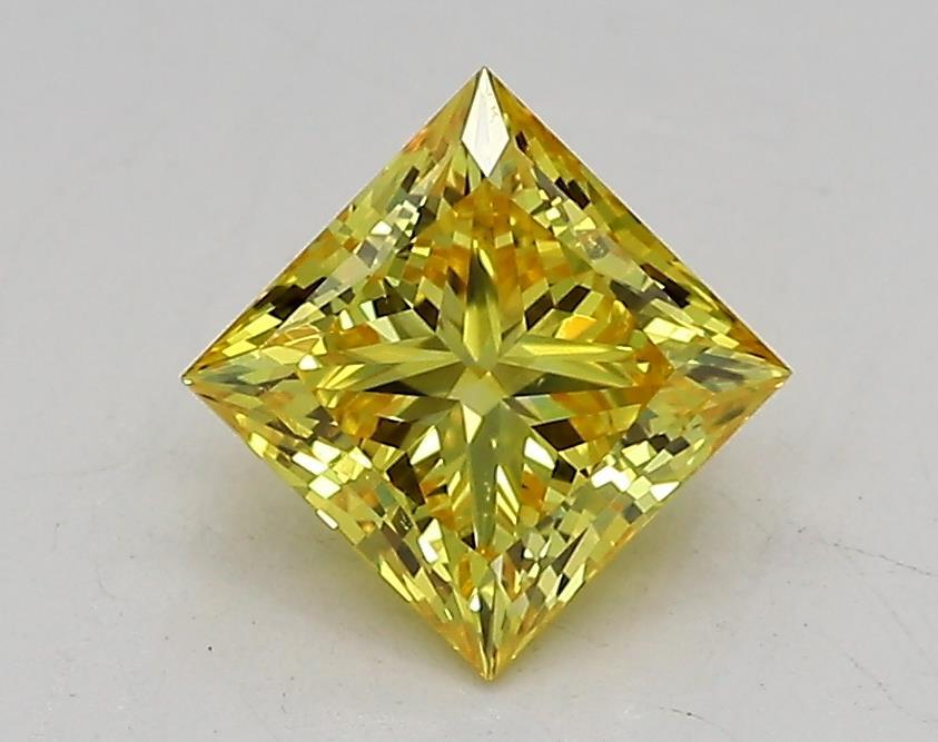 1.04 Ct. Fancy Vivid Yellow Princess Lab Grown Diamond