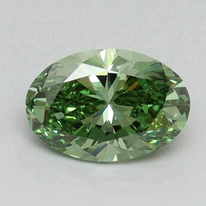 0.84 Ct. Fancy Vivid Green Oval Lab Grown Diamond