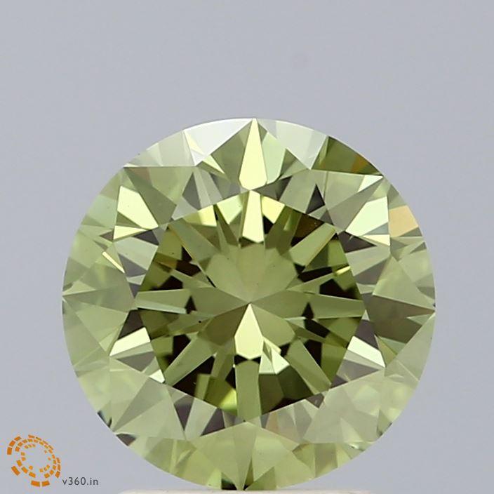 2.52 Ct. Fancy Vivid Green Round Lab Grown Diamond
