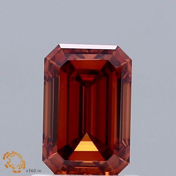 1.05 Ct. Fancy Vivid Orange Emerald Lab Grown Diamond