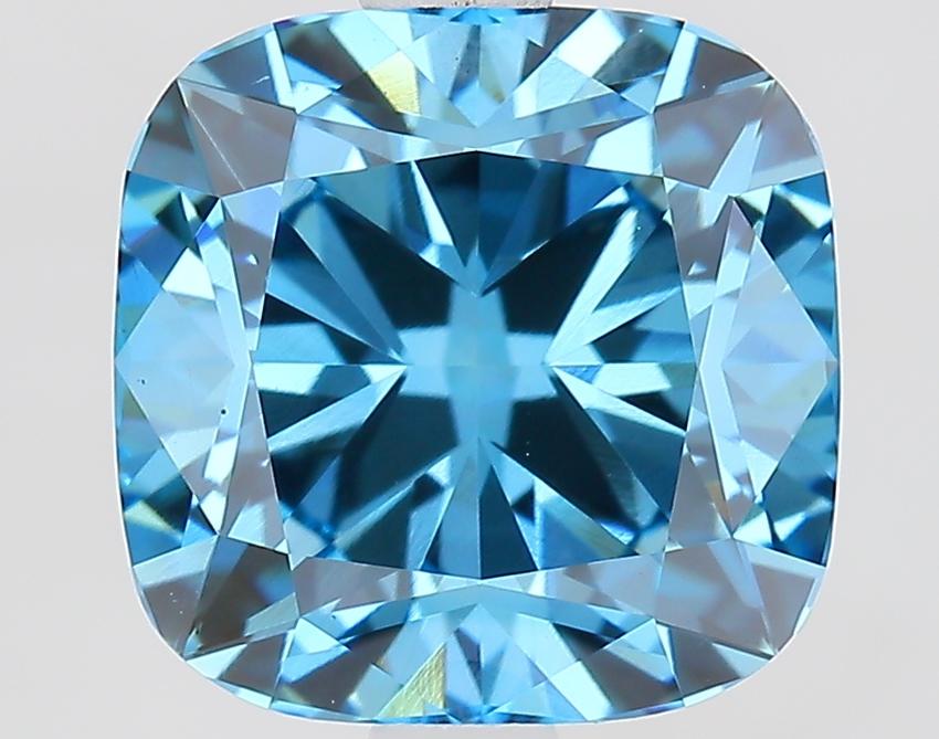 2.52 Ct. Fancy Vivid Blue Cushion Lab Grown Diamond