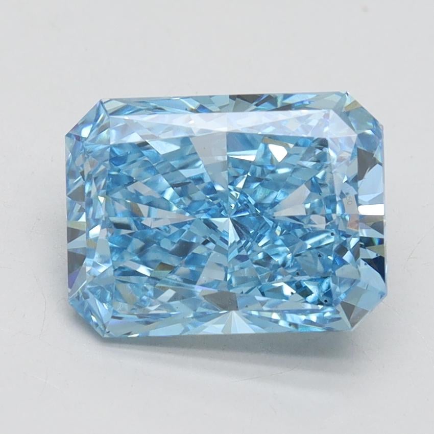 3.02 Ct. Fancy Vivid Blue Radiant Lab Grown Diamond