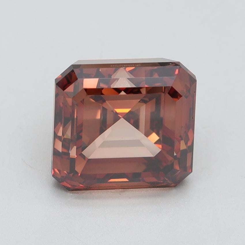 4.01 Ct. Fancy Intense Brownish Orange Asscher Lab Grown Diamond