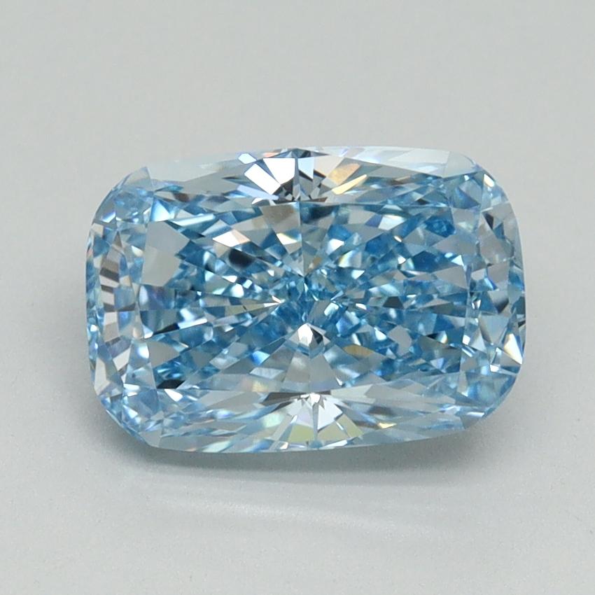 2.01 Ct. Fancy Vivid Blue Cushion Lab Grown Diamond
