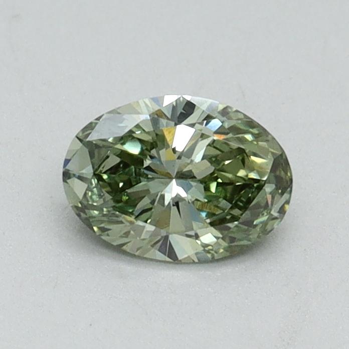 0.34 Ct. Fancy Vivid Green Oval Lab Grown Diamond