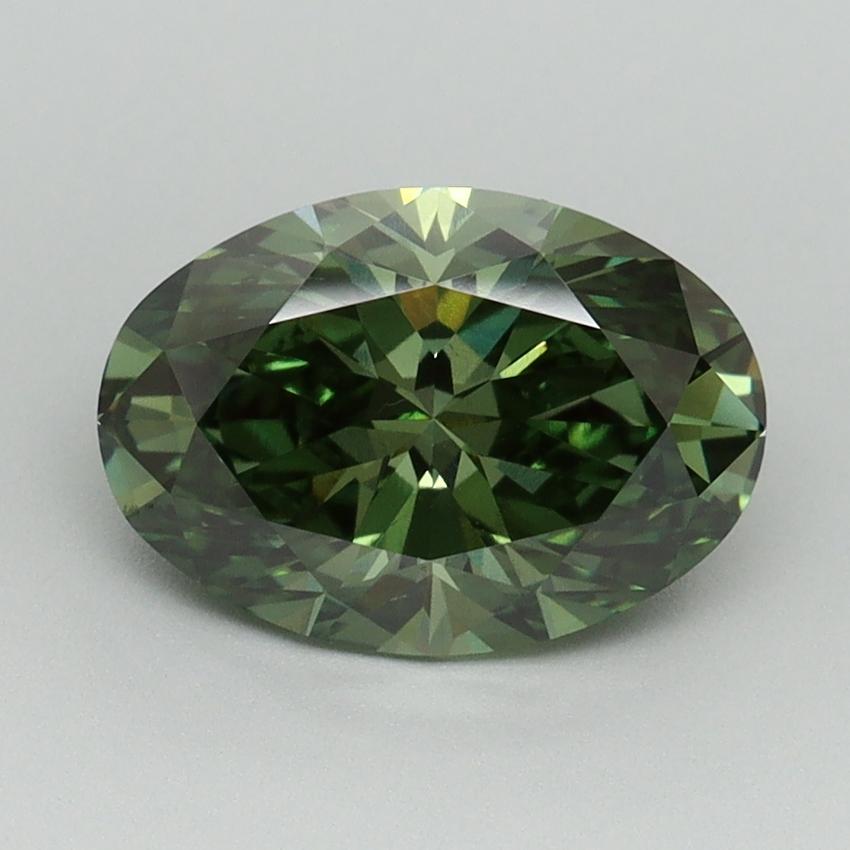 1.98 Ct. Fancy Vivid Pacific Green Oval Lab Grown Diamond