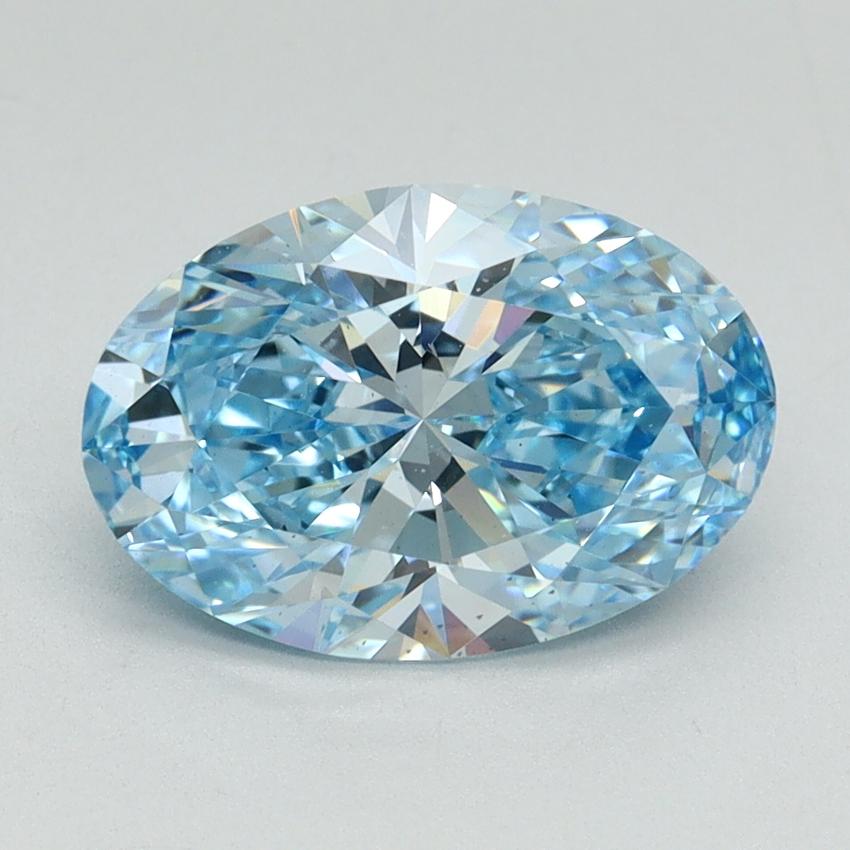 2.23 Ct. Fancy Vivid Blue Oval Lab Grown Diamond