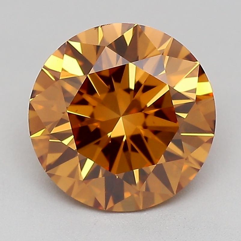 1.52 Ct. Fancy Orangy Brown Round Lab Grown Diamond