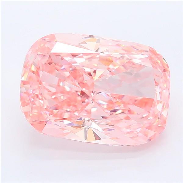 3.50 Ct. Fancy Vivid Pink Cushion Lab Grown Diamond