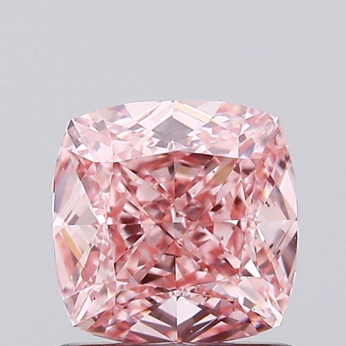 0.90 Ct. Fancy Vivid Pink Cushion Lab Grown Diamond