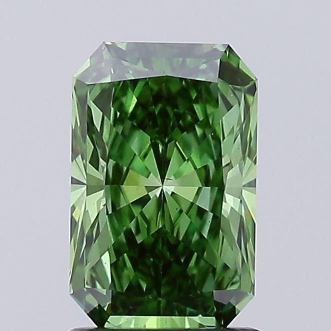 1.50 Ct. Fancy Vivid Green Radiant Lab Grown Diamond