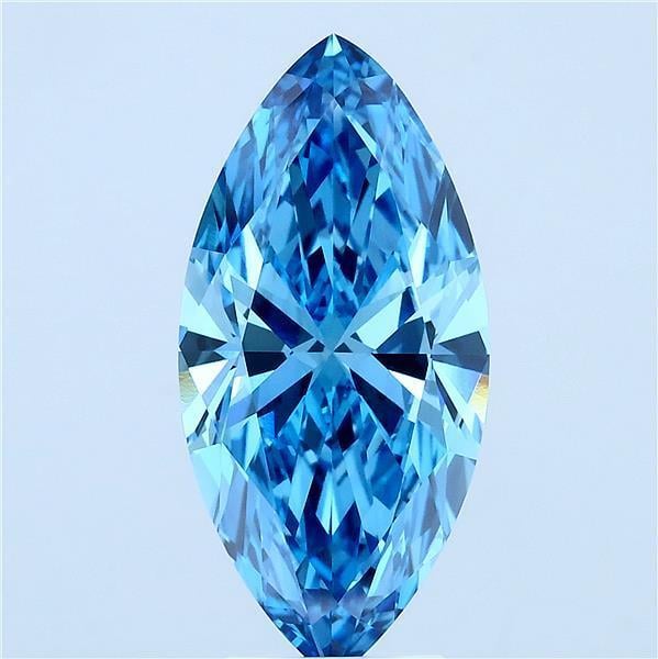 4.00 Ct. Fancy Vivid Blue Marquise Lab Grown Diamond