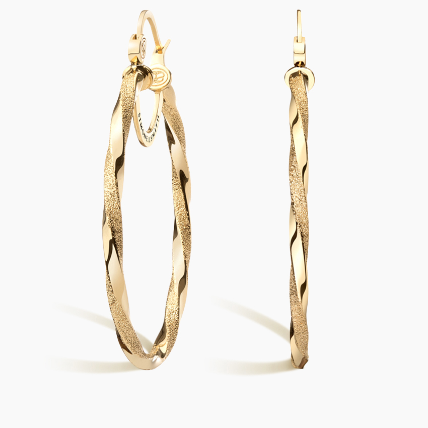 Twist Hoop Earrings 14K Yellow Gold