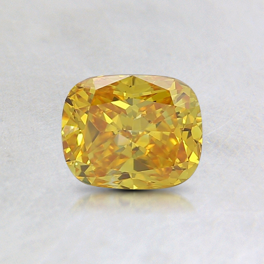0.58 Ct. Fancy Vivid Yellow Cushion Lab Grown Diamond
