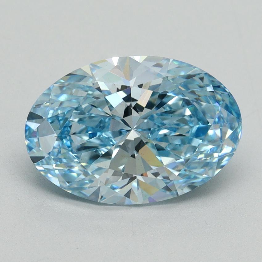 2.86 Ct. Fancy Vivid Blue Oval Lab Grown Diamond