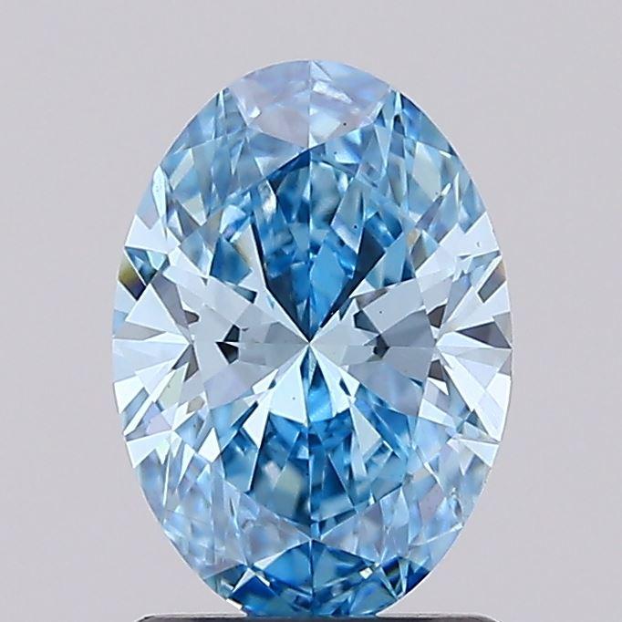 1.38 Ct. Fancy Vivid Blue Oval Lab Grown Diamond