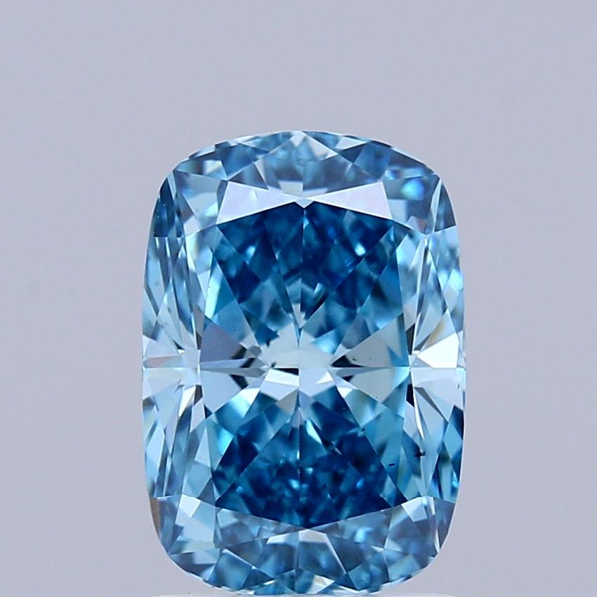 1.76 Ct. Fancy Vivid Blue Cushion Lab Grown Diamond