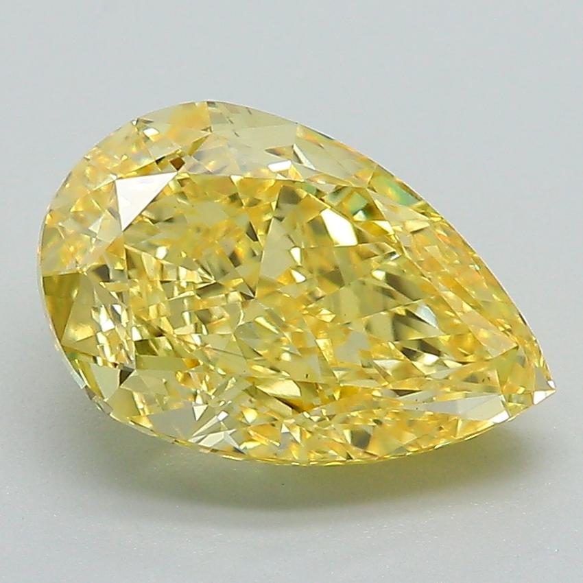 3.02 Ct. Fancy Vivid Yellow Pear Lab Grown Diamond