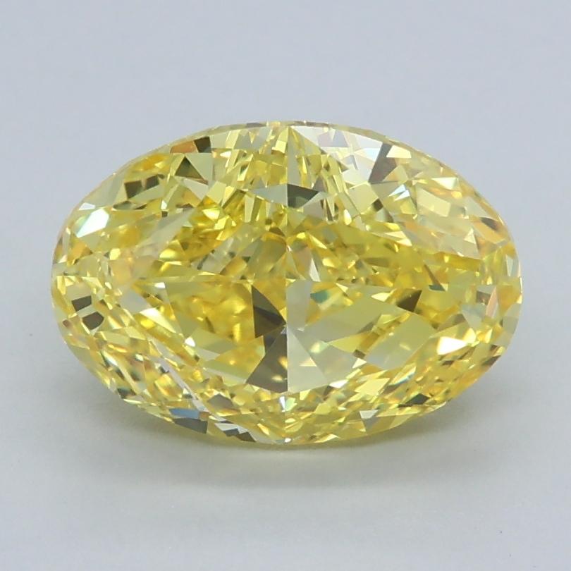 1.67 Ct. Fancy Vivid Yellow Oval Lab Grown Diamond