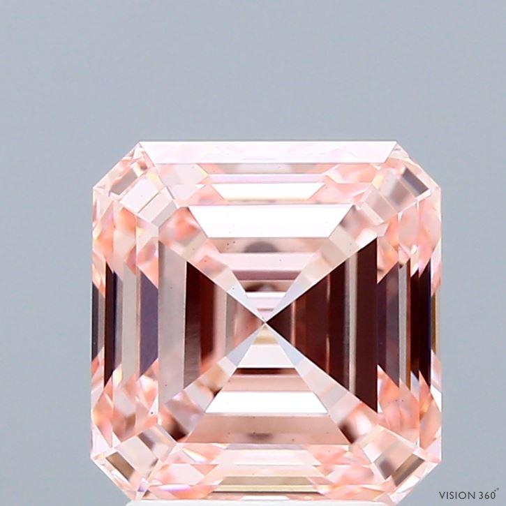 3.20 Ct. Fancy Intense Pink Asscher Lab Grown Diamond