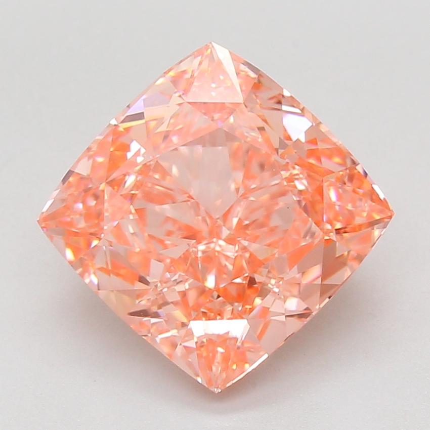 7.02 Ct. Fancy Vivid Pink Cushion Lab Grown Diamond