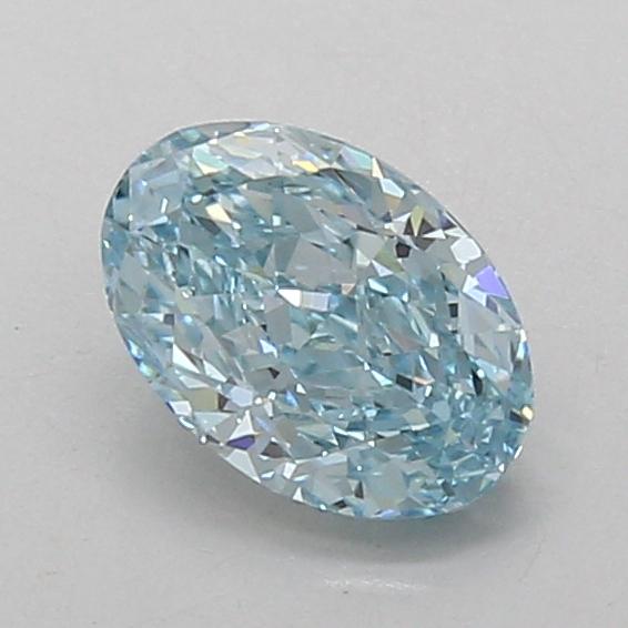1.04 Ct. Fancy Vivid Greenish Blue Oval Lab Grown Diamond