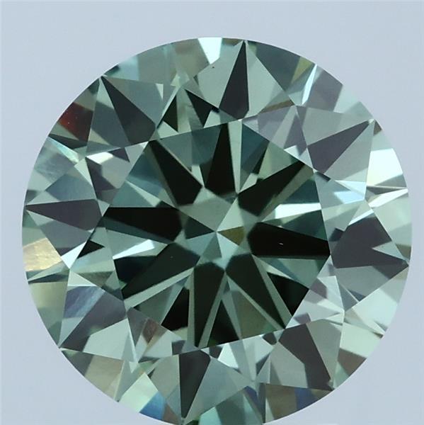 3.00 Ct. Fancy Vivid  Green Round Lab Grown Diamond