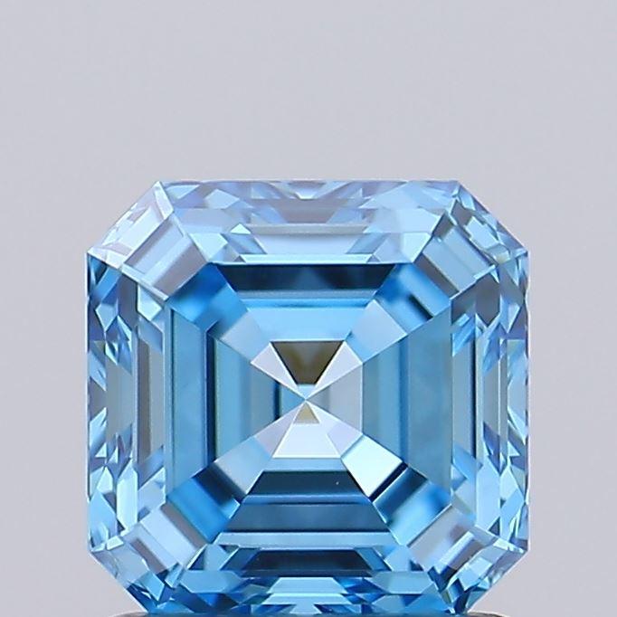 1.04 Ct. Fancy Vivid Blue Asscher Lab Grown Diamond