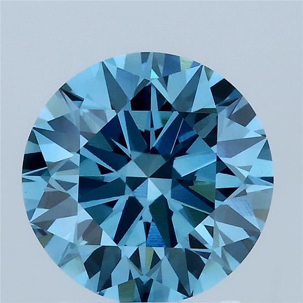 2.05 Ct. Fancy Vivid Blue Round Lab Grown Diamond