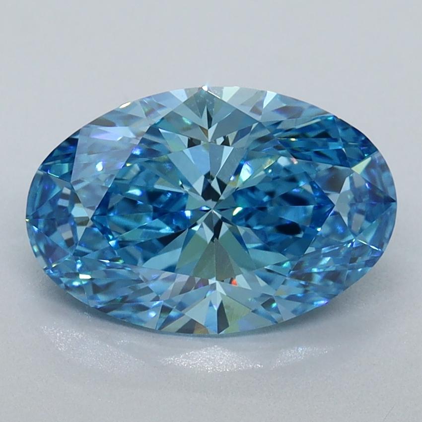 2.16 Ct. Fancy Vivid Blue Oval Lab Grown Diamond
