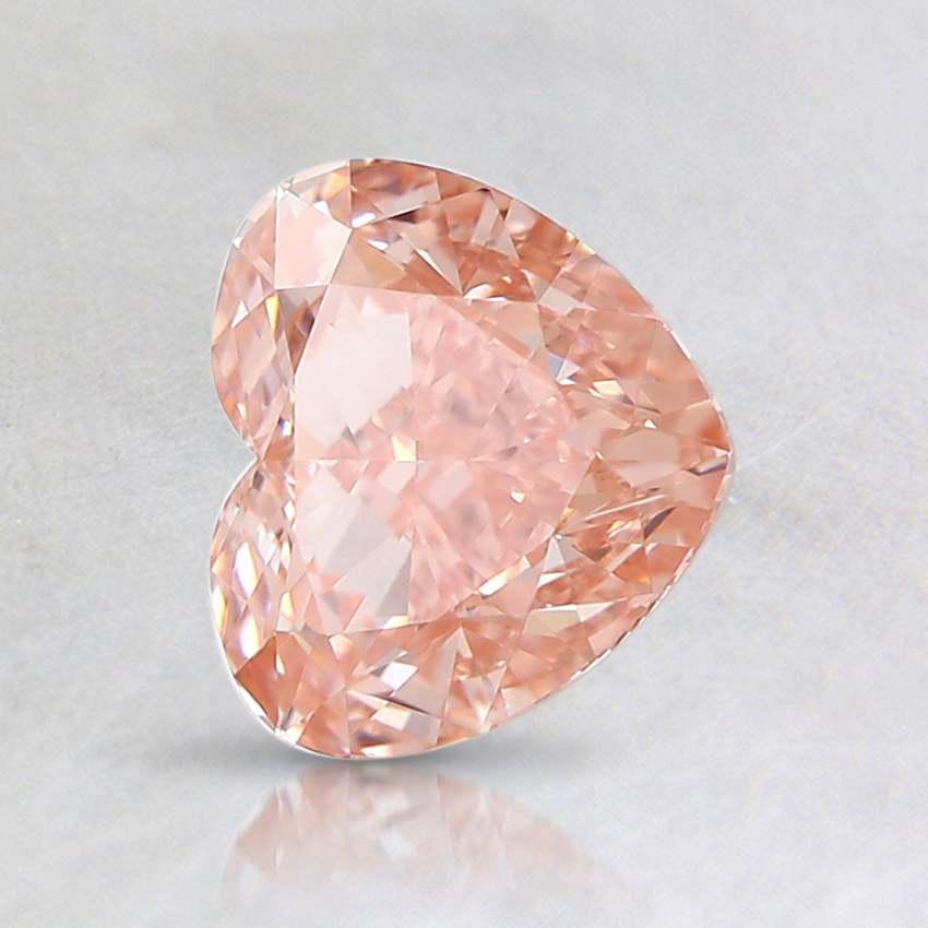 1.50 Ct. Fancy Intense Orangy Pink Heart Lab Created Diamond