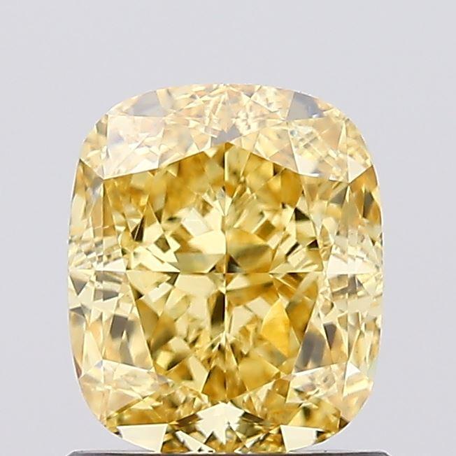 1.22 Ct. Fancy Intense Yellow Cushion Lab Grown Diamond