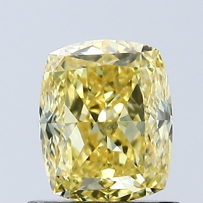 1.05 Ct. Fancy Vivid Yellow Cushion Lab Grown Diamond
