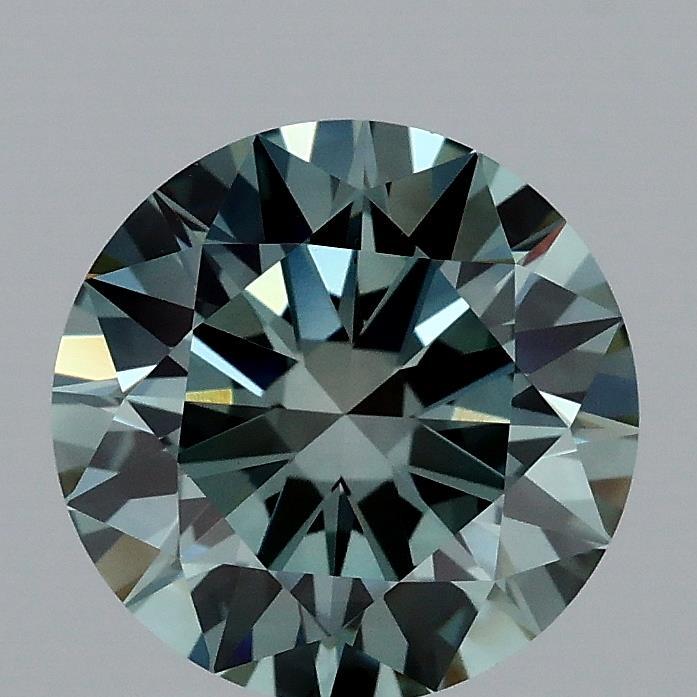 1.86 Ct. Fancy Vivid Green Bluish Round Lab Grown Diamond