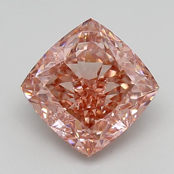 4.25 Ct. Fancy Vivid  Pink Cushion Lab Grown Diamond