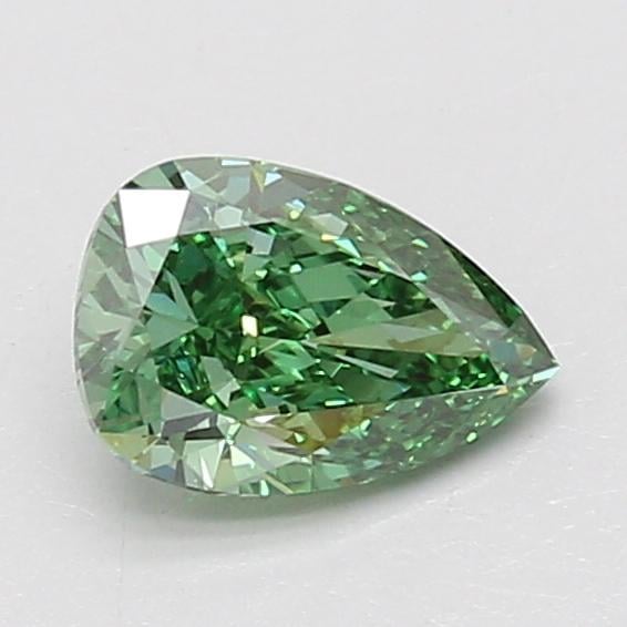 0.91 Ct. Fancy Vivid Green Pear Lab Grown Diamond