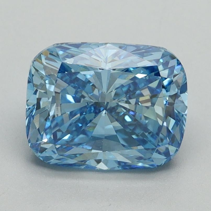 2.07 Ct. Fancy Vivid Blue Cushion Lab Grown Diamond