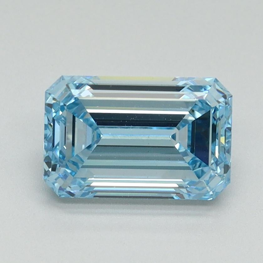1.53 Ct. Fancy Vivid Blue Emerald Lab Grown Diamond