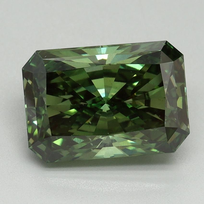 3.01 Ct. Fancy Vivid Pacific Green Radiant Lab Grown Diamond