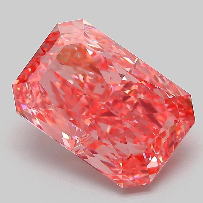 5.32 Ct. Fancy Vivid Pink Radiant Lab Grown Diamond
