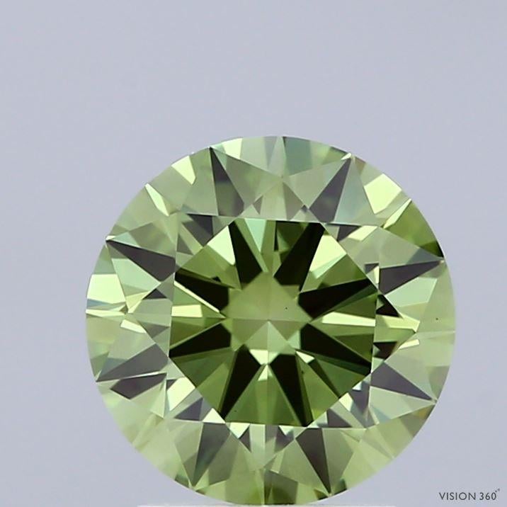 2.02 Ct. Fancy Vivid  Green Round Lab Grown Diamond