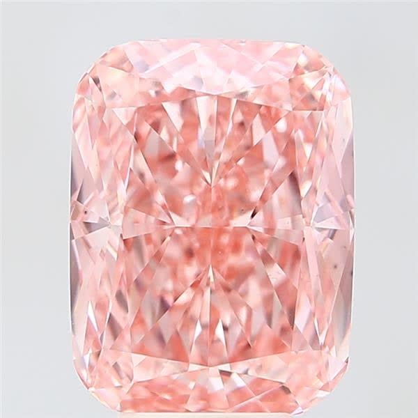 7.03 Ct. Fancy Vivid Pink Cushion Lab Grown Diamond